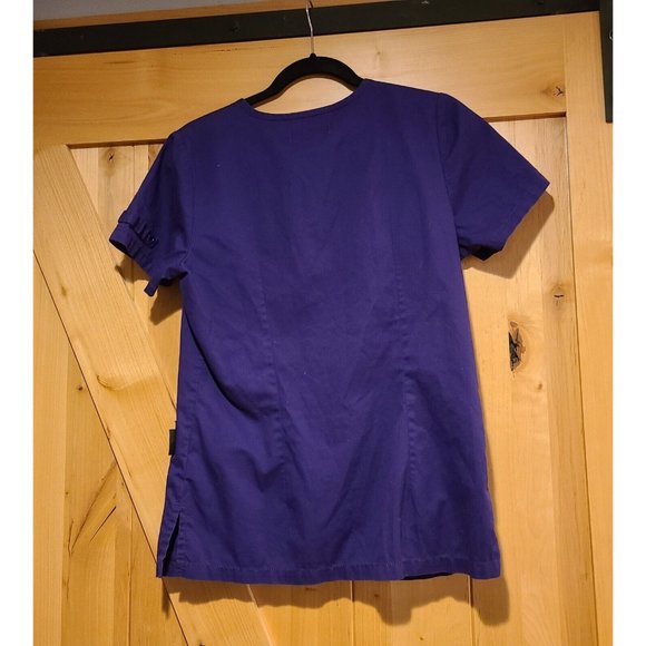 Women's S Small Koi by Kathy Peterson Purple Srub Top - Picture 2 of 12